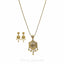 22K Antique Yellow Gold Hexa Pendant Necklace & Earrings Set - Virani Jewelers