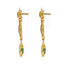 22k Antique Gold Teardrop Pendant Necklace & Earrings Set W/ Ruby, Emerald, & Pearl - Virani Jewelers