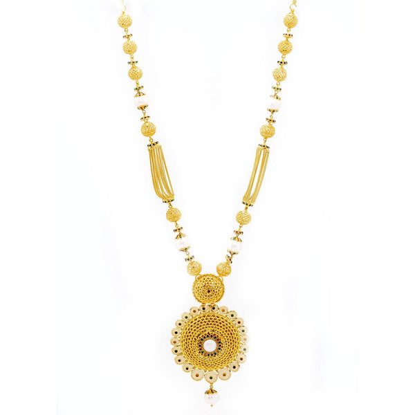 22K Yellow Gold Necklace & Earrings Set W/ Emeralds, Rubies, CZ Gems, Sapphires & Pearls - Virani Jewelers |  22K Yellow Gold Necklace & Earrings Set W/ Emeralds, Rubies, CZ Gems, Sapphires & Pearls...