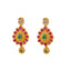 22K Yellow Gold Necklace & Earrings Set W/ Emeralds, Rubies, CZ Gems & Pear Pendants - Virani Jewelers