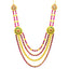 22K Yellow Gold Necklace & Earrings Set W/ Emeralds, Rubies & Ornate Draped Design - Virani Jewelers