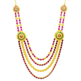 22K Yellow Gold Necklace & Earrings Set W/ Emeralds, Rubies & Ornate Draped Design - Virani Jewelers |  22K Yellow Gold Necklace & Earrings Set W/ Emeralds, Rubies & Ornate Draped Design for w...