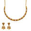 22K Yellow Gold Necklace & Jhumki Earrings Set W/ Meenakari Hand Paint & Beaded Filigree - Virani Jewelers