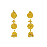 22K Yellow Gold Necklace & Jhumki Drop Earrings Set W/ Gold Balls & Cap Accents - Virani Jewelers |  22K Yellow Gold Necklace & Jhumki Drop Earrings Set W/ Gold Balls & Cap Accents for wome...