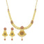 Floral Bells 22K Yellow Gold Necklace & Earrings Set W/ Multi Gems - Virani Jewelers