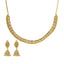 22K Striped Multitone Gold Beaded Necklace W/ Matching Jhumki Earrings - Virani Jewelers
