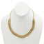 22K Striped Multitone Gold Beaded Necklace W/ Matching Jhumki Earrings - Virani Jewelers