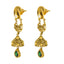 22K Antique Gold Finish Necklace & Earrings Set in Floral Pattern W/ Emeralds, Rubies, & Kundan - Virani Jewelers