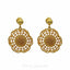 22K Yellow Gold Necklace & Earrings Set W/ Web Pendant & Textured Bead Balls - Virani Jewelers