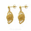 22K Yellow Gold Necklace & Earrings Set W/ Web Pendant & Textured Bead Balls - Virani Jewelers