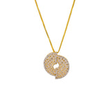 22K Multi Tone Gold Pendant W/ Cubic Zirconia & Split Disc Design - Virani Jewelers |  22K Multi Tone Gold Pendant W/ Cubic Zirconia & Split Disc Design for women. This unique 22K...