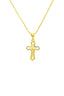 22K Two Tone Gold Cross Pendant W/ Open Cross Frame Accents - Virani Jewelers