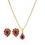 Teardrop Ruby Pendant Necklave & Earring Set in 22K Yellow Gold - Virani Jewelers