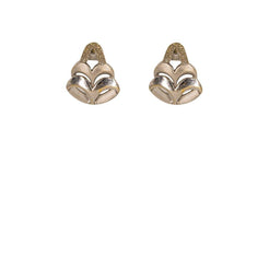 22K White Gold Pendant Earrings W/ Layered Curve Design - Virani Jewelers