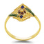 22K Yellow Gold Diamond Frame Enamel Ring - Virani Jewelers
