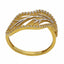 22K Yellow Gold Withered Leaf Ring W/ Cubic Zirconia Stones - Virani Jewelers