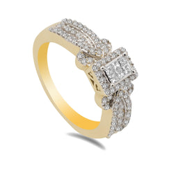 14K Two Tone Gold Art Deco Diamond Pavé Ring - Virani Jewelers