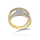 14K Two Tone Gold Diamond Pavé Bridal Ring Set - Virani Jewelers | 14K Two Tone Gold Diamond Pavé Bridal Ring Set for women. Beautiful classic engagement and weddin...