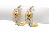 22K Gold 2 Piece CZ Bangle - Virani Jewelers | 