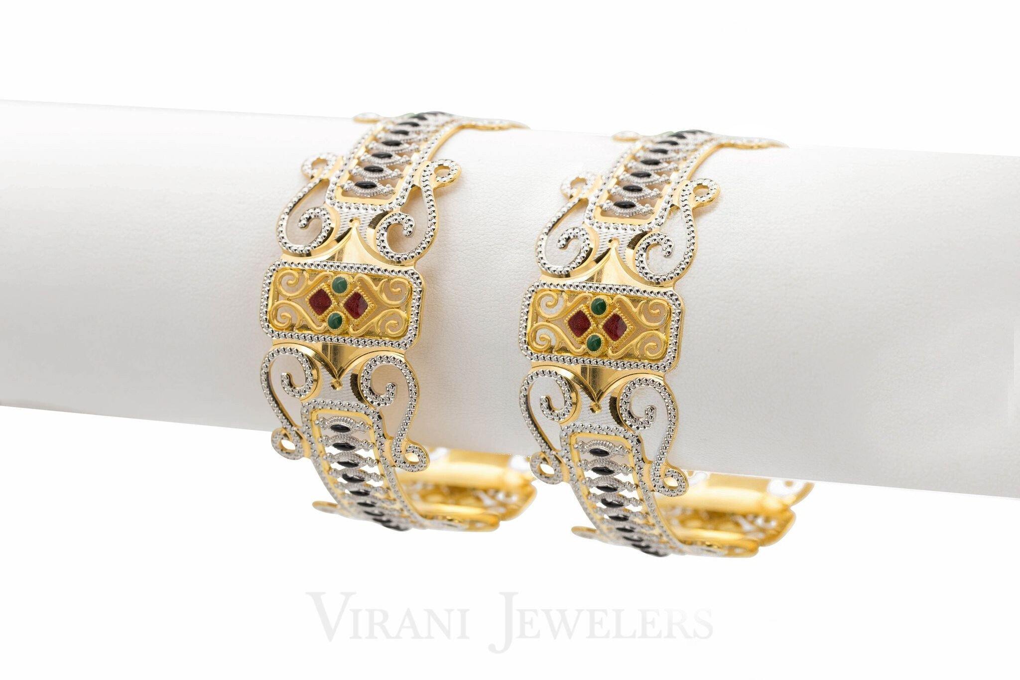 Cz bangles 22k shop gold