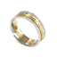 18K Yellow Gold & Platinum Two Tone Ring Band W/ Dotted Stripes For Men - Virani Jewelers