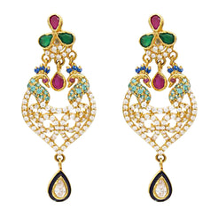 22K Gold Ruby Emerald CZ Earrings - Virani Jewelers