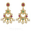 22K Yellow Gold Necklace & Earrings Set W/ Uncut Polki Diamonds, Emeralds, Rubies, & Pearls - Virani Jewelers