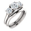 Three Stone Diamond Engagement Ring, Round Side Stone - Virani Jewelers