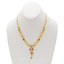 22K Yellow Gold Beaded Necklace & Earrings W/ Cubic Zirconia, Ruby, & Emerald Stones - Virani Jewelers